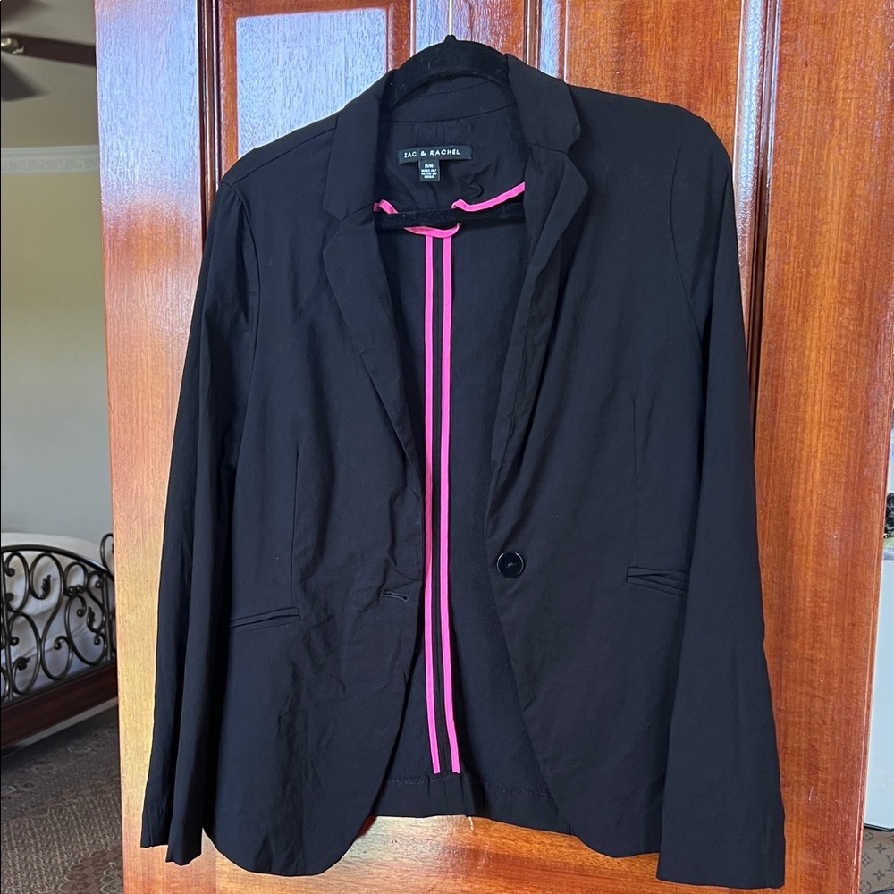 Zac & Rachel Black Blazer with Pink Trim